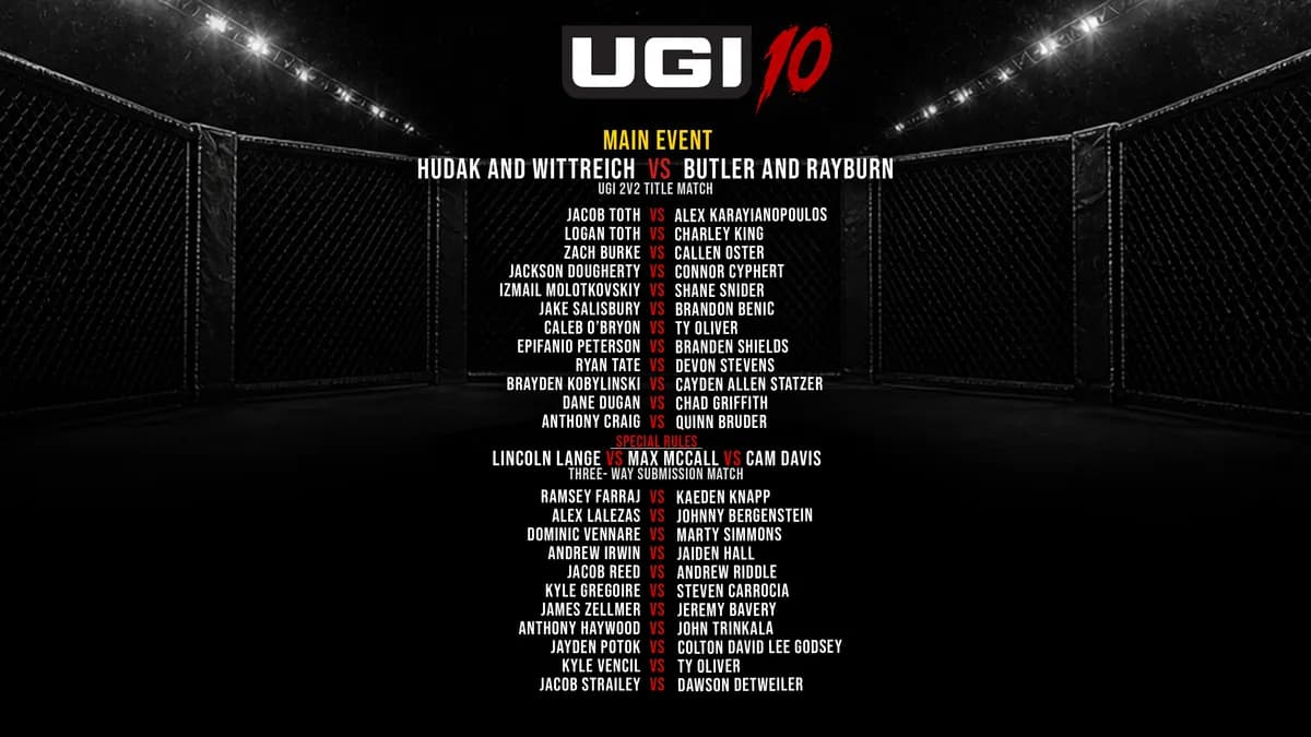 UGI 10 fight card, 20 June 2026